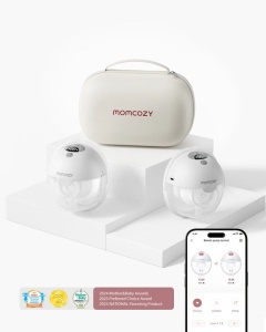 Pompa de san Momcozy Hands-free dubla M5 Smart Grey, control prin aplicatie