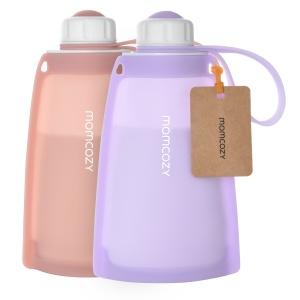 Pungi depozitare lapte silicon Momcozy set 2 buc Purple Red