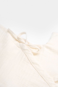 Salopeta petrecuta din muselina, BabyCosy, 100% bumbac organic, Ecru