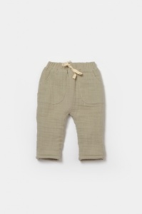 Set bluza dublata si pantaloni, Winter muselin, 100% bumbac - Verde, BabyCosy