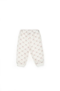 Set bluză și pantalon, Bow, BabyCosy, 100%bumbac organic, Powder - Img 6