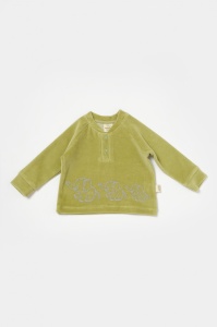 Set bluzita si pantaloni Elefant, 80%bumbac organic si 20% poliester - Verde, BabyCosy