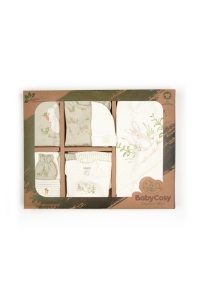 Set de 10 piese pentru nou nascut, 100% bumbac organic, Rabbit, BabyCosy