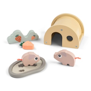 Set de joaca din lemn Tiny Farm Done by Deer Pigee Multicolor - Img 1