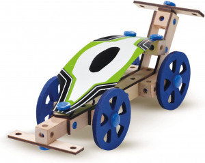 Set pentru copii de constructie vehicule din lemn (50 piese) - Img 8