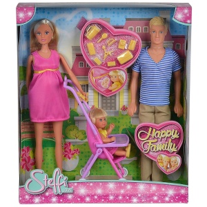 Set Simba papusi Steffi Love Happy Family cu 3 papusi, carucior si accesorii - Img 3
