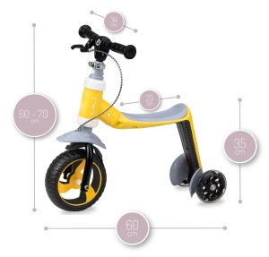 Trotineta transformabila 2 in 1 MoMi ELIOS Yellow - Img 2