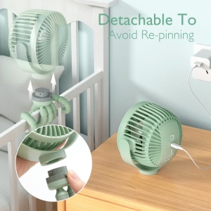 Ventilator portabil pentru carucior Momcozy Green - Img 4