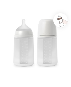 Biberon din silicon, 240ml, Colour Essence SX Pro debit mediu, transparent - Img 4