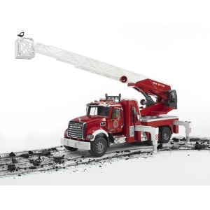 Bruder - Camion De Pompieri Mack Granite Cu Scara, Pompa De Apa Si Sirena - Img 2