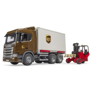 Bruder camion UPS Scania Super 560R si stivuitor - Img 4