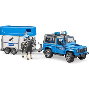 Bruder - Masina De Politie Land Rover Defender Cu Remorca, Politist Si Cal - Img 4