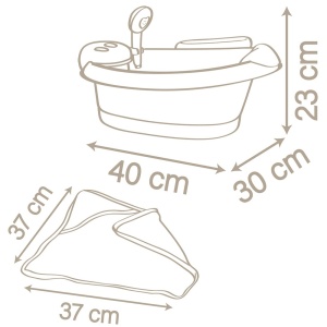 Cadita pentru papusa Smoby Baby Nurse Baleno Bath roz cu accesorii - Img 4