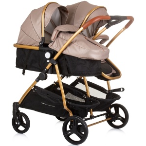 Carucior gemeni Chipolino Duo Smart 3 in 1 golden beige - Img 3