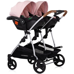 Carucior gemeni Chipolino Duo Smart 3 in 1 pink marshmallow - Img 11