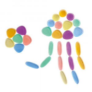 Clear Rainbow Pebbles, set 36 de pietricele translucide - Img 4
