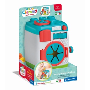 Clementoni - Jucarie educationala Soft Clemmy masina de spalat pentru dezvoltarea senzoriala si motorie a copiilor