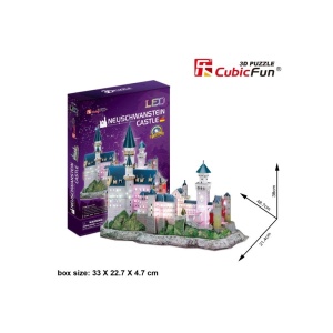Cubic Fun - Puzzle 3D Led Castelul Neuschwanstein 128 Piese - Img 3
