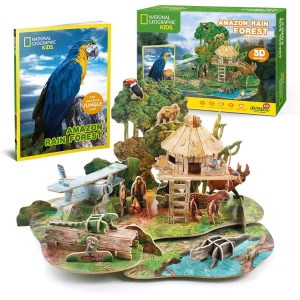 Cubic Fun - Puzzle 3D si Brosura-Padure Amazoniana 67 Piese - Img 4