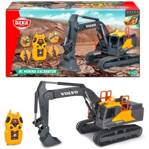 Excavator Dickie Toys Volvo Mining Excavator 60 cm cu telecomanda, lumini si sunete gri - Img 7