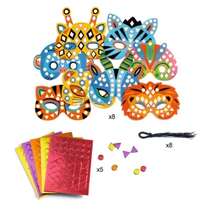 Joc creativ DIY Masti animale din jungla, Djeco - Img 3