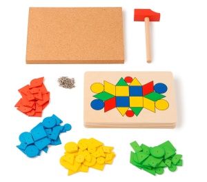 Joc Educativ de constructii cu ciocan si cuie Forme Geometrice - Img 2
