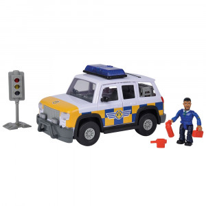 Masina de politie Simba Fireman Sam Police Car cu figurina Malcolm si accesorii - Img 1