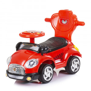 Masinuta de impins Chipolino Super Car red cu maner si copertina - Img 4