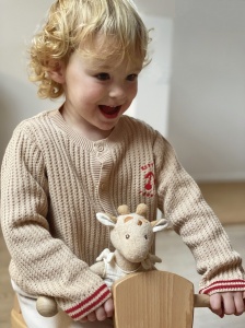 Mica girafa Leoni din bumbac organic, Egmont Toys - Img 4