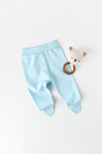 Pantaloni cu Botosei - Bumbac organic Bleu BabyCosy
