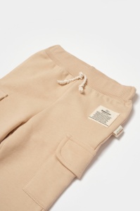 Pantaloni cu buzunare laterale, Two thread, 100%bumbac organic - Stone, BabyCosy