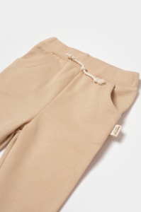 Pantaloni lungi, Two thread, 100%bumbac organic - Stone, BabyCosy