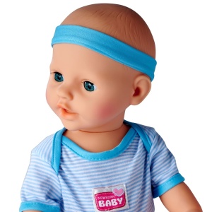 Papusa Simba New Born Baby, Baby Doll 43 cm cu accesorii albastru - Img 4