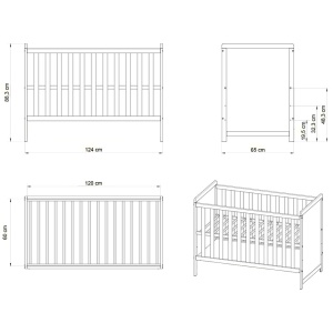 Patut copii din lemn Hubners Paula 120x60 alb - Img 2
