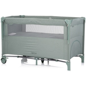 Patut pliabil Chipolino Relax basil linen cu laterala culisanta - Img 2