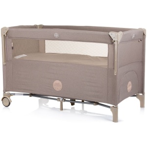 Patut pliabil Chipolino Relax macadamia linen cu laterala culisanta - Img 2