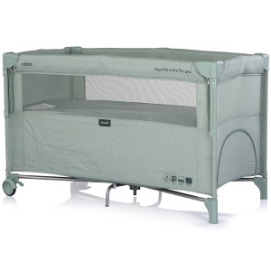 Patut pliabil Chipolino Relax matcha linen cu laterala culisanta - Img 2