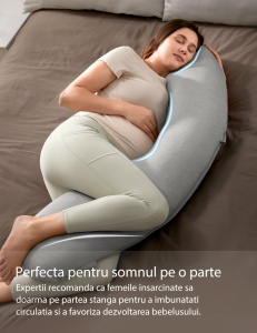 Perna gravide Momcozy Jersey Fabric Light Grey - Img 2