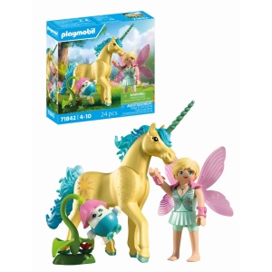 Playmobil - Jucarie de rol Figurina de colectie unicornul Sunshine Blossom si zana