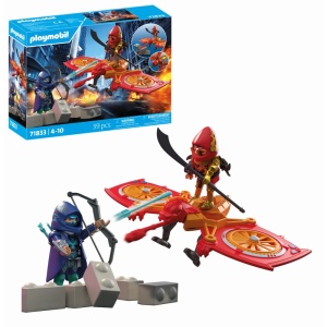 Playmobil - Jucarie de rol Lupta eroului cu drona si maleficul Ninja