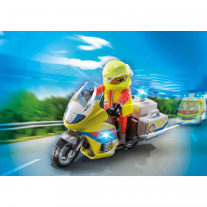 Playmobil - Motocicleta Galbena Cu Lumini - Img 2