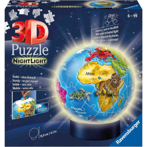 Puzzle 3D Luminos Glob Pamantesc, 72 Piese - Img 2