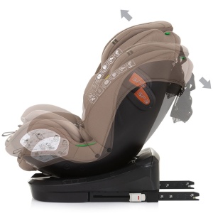 Scaun auto Chipolino Volare I-Size 40-150 cm macadamia cu sistem Isofix - Img 5