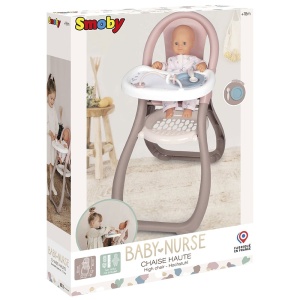 Scaun de masa pentru papusi Smoby Baby Nurse maro - Img 1