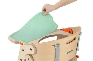 Scaun de masa pliabil din lemn MamaToyz, multifunctional si transformabil cu masuta, 6 luni - adolescent, Natur - Img 19