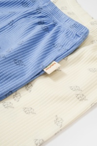 Set 2 pantalonasi Printed, BabyCosy, 50% modal+50% bumbac, Ecru/Lavanda