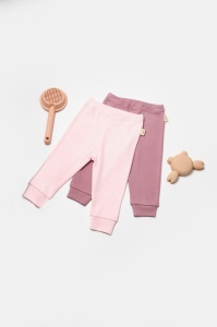 Set 2 pantaloni Bamboo, roz, BabyCosy, 50%bumbac+50% bambus