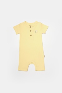 Set 2 salopete scurte Bamboo, galben, BabyCosy, 50%bumbac+50% bambus