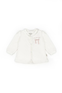 Set bluză și pantalon, Bow, BabyCosy, 100%bumbac organic, Powder - Img 3