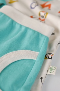 Set bluzita cu maneca lunga si panataloni lungi, 100% bumbac organic, BabyCosy, Verde